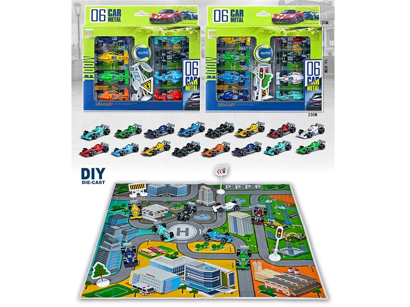CITY SCENE SERIES W/FREE WAY DIE-CAST CAR 8PCS,2ASST - HP1206412