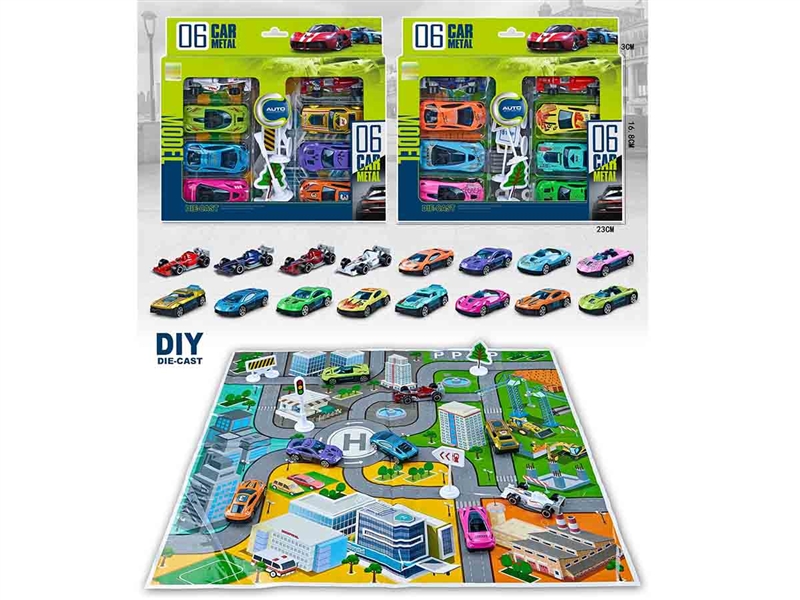 CITY SCENE SERIES W/FREE WAY DIE-CAST CAR 8PCS,2ASST - HP1206413