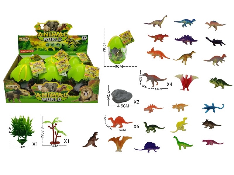 DINOSAUR SET，6PCS/DISPLAY BOX - HP1206551