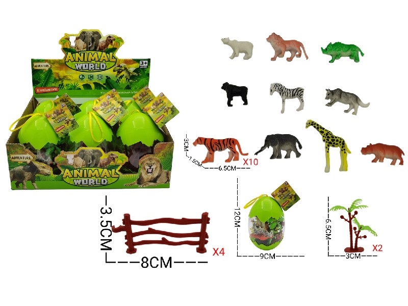 DINOSAUR SET，6PCS/DISPLAY BOX - HP1206552