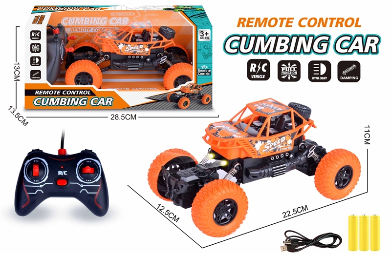 4-CHANNE R/C CLIMBING CAR W/LIGHT，USB LINE,3*1.2V BATTERY - HP1207516