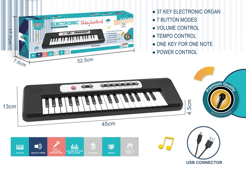 37-KEY ELECTRONIC ORGAN W/MICROPHONE - HP1208298