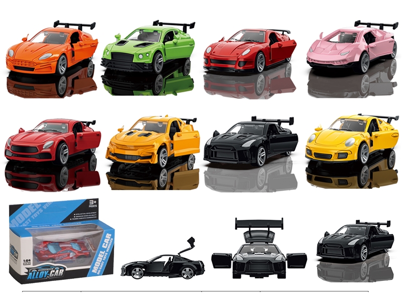 1:60 PULL BACK DIE-CAST CAR W/DOOR CAN OPEN,8ASST - HP1208905
