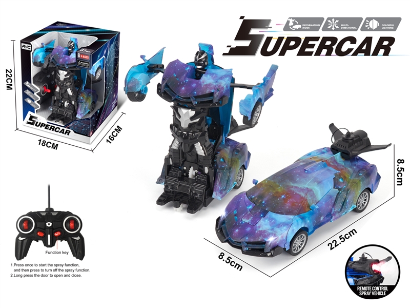 1:16 5-CHANNE R/C CAR W/LIGHT & SPRAY & ONE KEY DEFORMATION - HP1209240