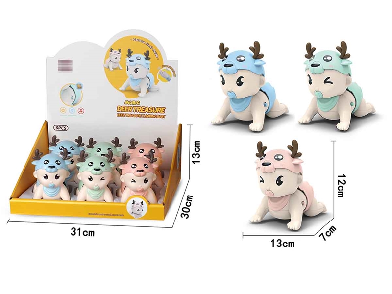 DEERTREASURE CLIMBING BABY W/LIGHT & INDUCTION START,3COLOURS,6PCS/DISPLAY BOX - HP1210944