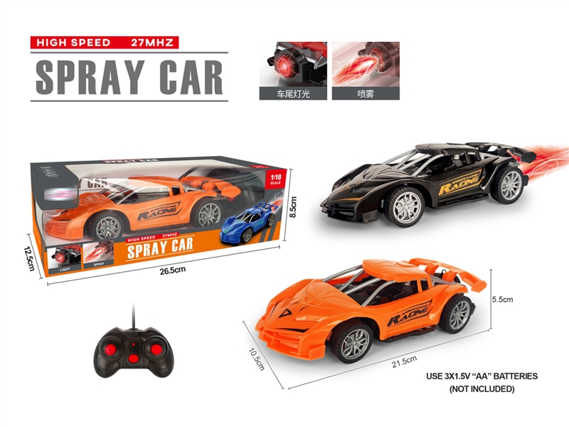 1:18 R/C CAR W/LIGHT & SPRAY（NOT INCLUDED BATTERY） - HP1211341