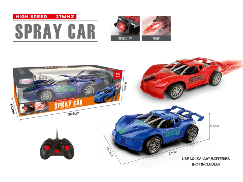 1:18 R/C CAR W/LIGHT & SPRAY（NOT INCLUDED BATTERY） - HP1211342