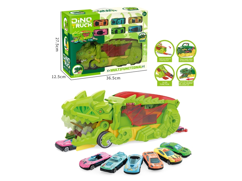 DINOSAUR TRUCK W/FREE WAY DIE-CAST CAR 6PCS - HP1211534