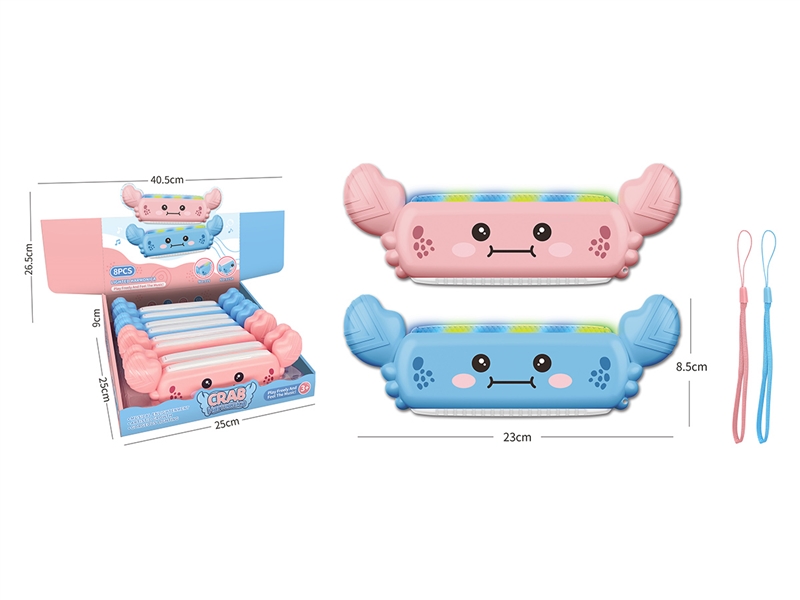 HARMONICA W/LIGHT,2COLOURS (INCLUDED BUTTON),8PCS/DISPLAY BOX - HP1211617