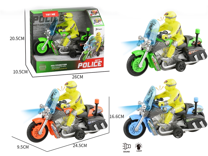 FRICTION POLICE MOTORCYCLE W/LIGHT & SOUND,3COLOURS - HP1212344