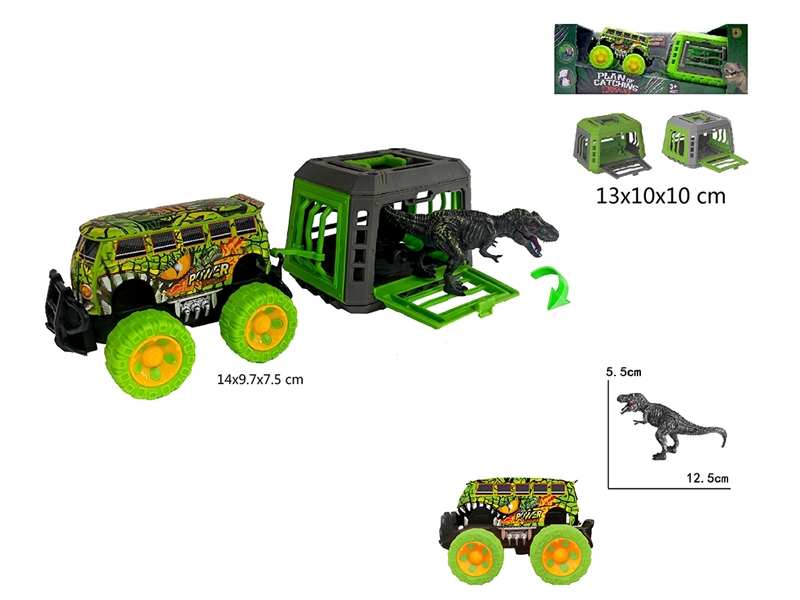 1:43 FRICTION BUS W/CAGE & DINOSAUR - HP1212555