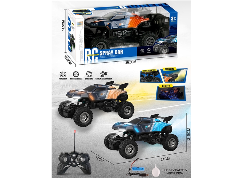 6-CHANNE R/C CLIMBING CAR W/LIGHT & SPRAY（INCLUDED BATTERY） - HP1212997