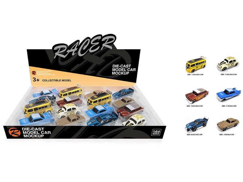 1:64 FREE WAY DIE-CAST CAR,16PCS/DISPLAY BOX - HP1213909