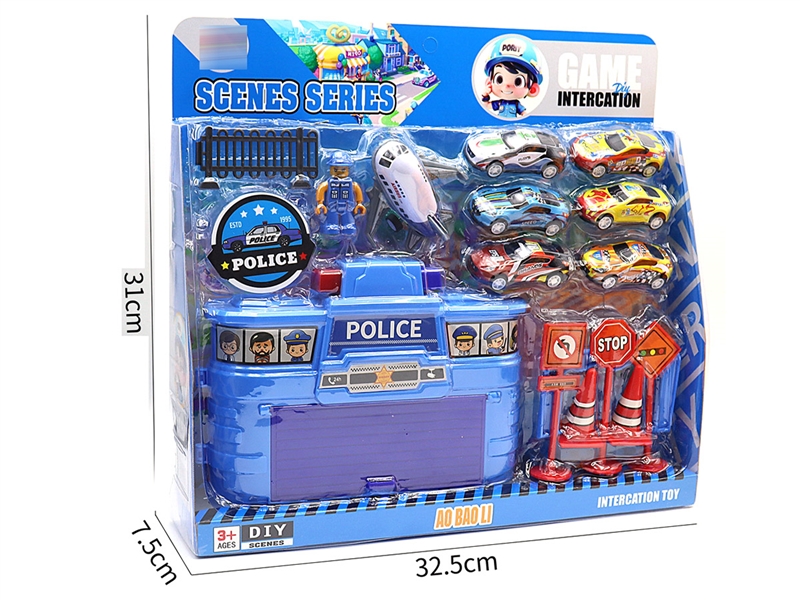 POLICE SET W/PULL BACK CAR - HP1214445