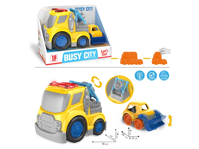 FRICTION TRUCK W/FREE WAY CAR & LIGHT & SOUND - HP1215190