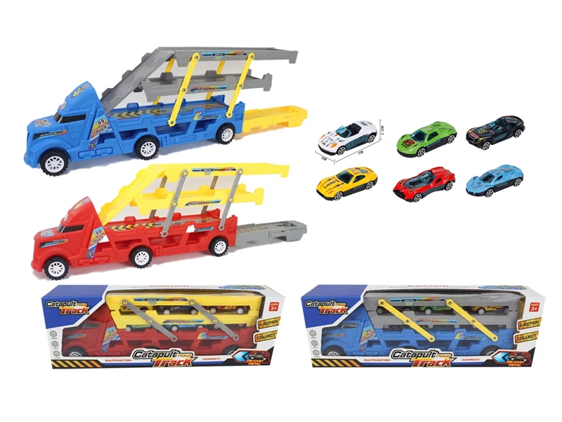 CATAPULT FOLD TRACK W/DIE-CAST CAR 6PCS,2COLOURS - HP1215257