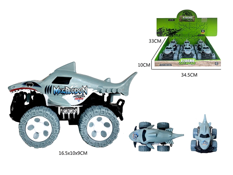 1:43 FRICTION SHARK CAR,6PCS/DISPLAY BOX - HP1216245