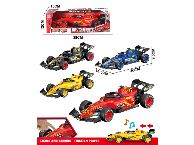 FRICTION FORMULA CAR W/LIGHT & SOUND (INCLUDED BATTERY, 4COLORS) - HP1216567
