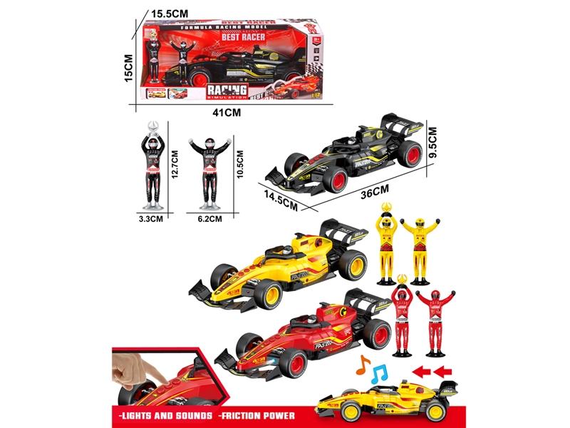 FRICTION FORMULA CAR W/LIGHT & SOUND (INCLUDED BATTERY, 3COLORS) - HP1216568