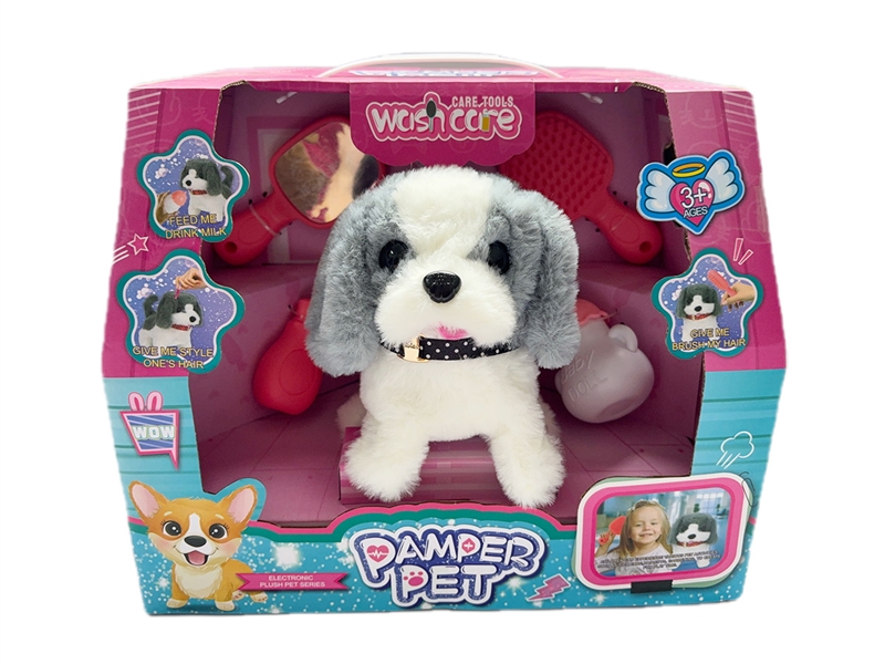 B/O PLUSH PET W/BEAUTY SET,2COLOURS(NOT INCLUDED BATTERY) - HP1216905