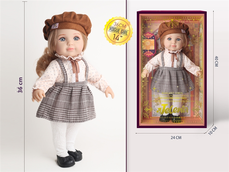 36CM COTTON BODY DOLL W/3D EYES - HP1216983