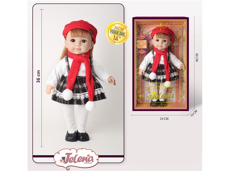 36CM COTTON BODY DOLL W/3D EYES - HP1217298