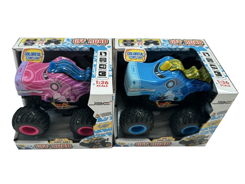 FRICTION STUNT CAR W/LIGHT & SOUND，2COLORS - HP1217547