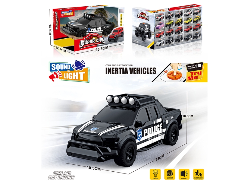 1:18 FICTION POLICE CAR W/LIGHT & MUISIC（INCLUDED BATTERY） - HP1217734