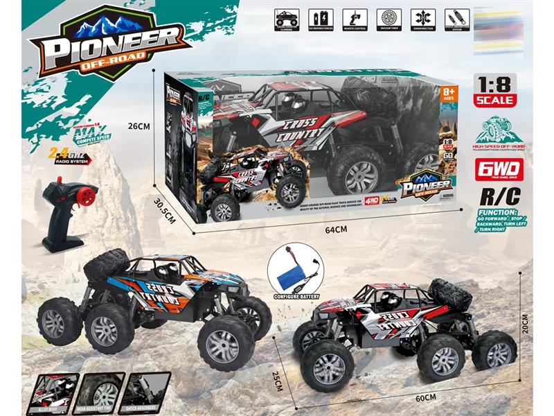 6-WHEEL DRIVE CAR W/MUSIC, 2COLORS - HP1217820