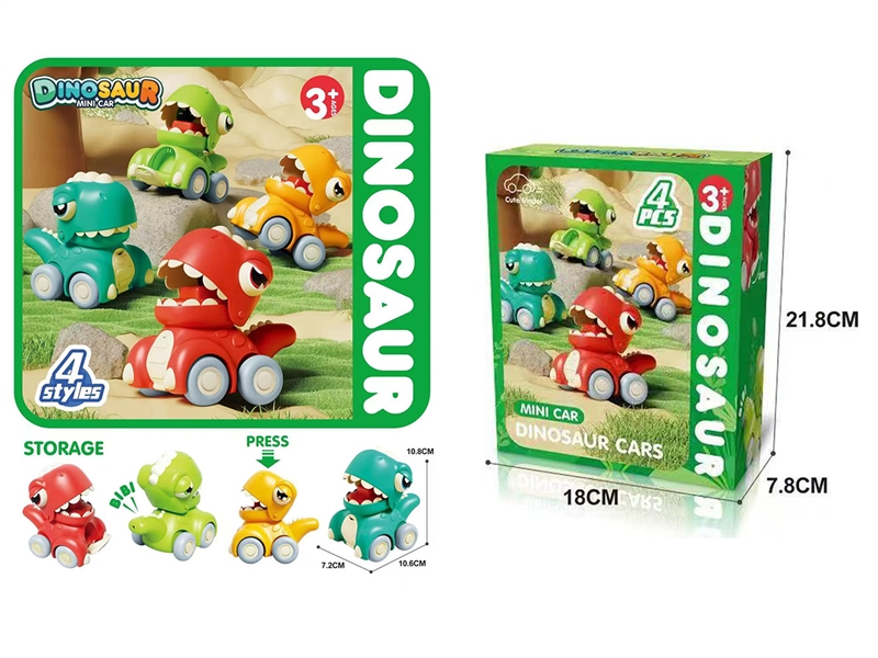 PRESS & GO DINOSAUR CAR,4ASST - HP1217965