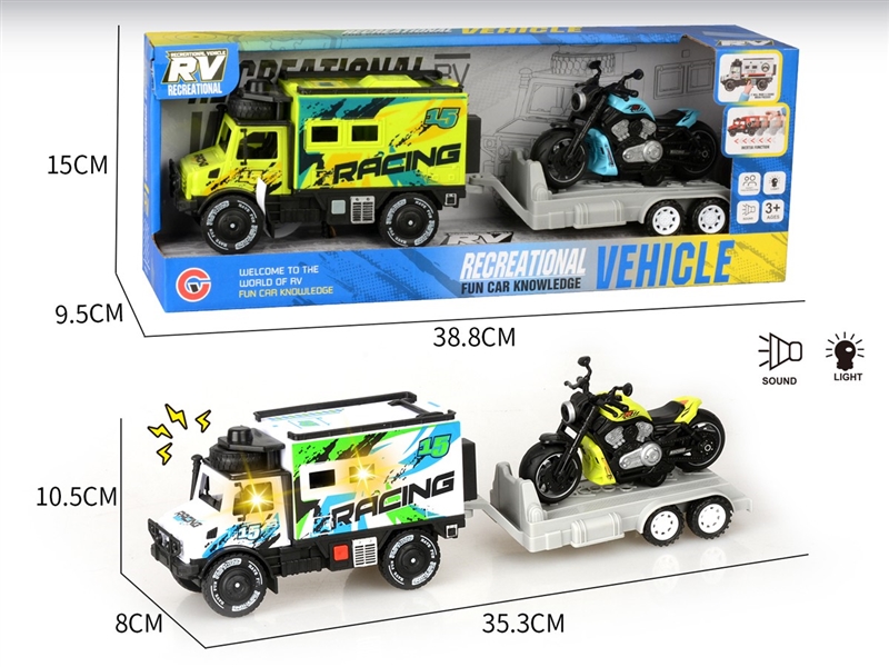 FRICTION CAR W/PULL BACK MOTORCYCLE &  LIGHT & SOUND - HP1219319