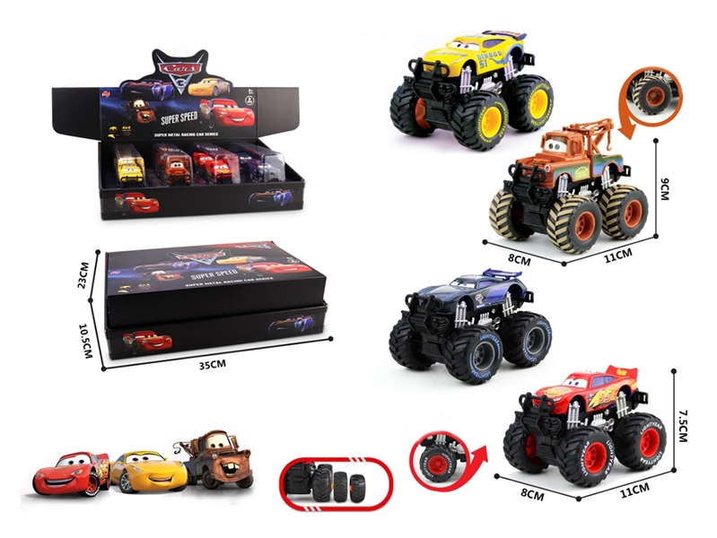 DOUBLE FRICTION DIE-CAST CAR,4ASST,8PCS/DISPLAY BOX - HP1219861