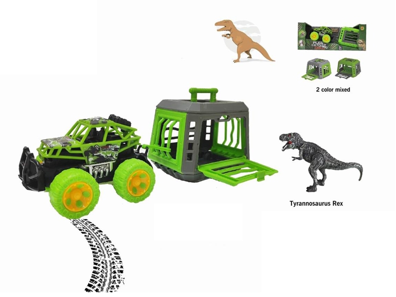 FRICTION CAR W/CAGE & DINOSAUR - HP1219867