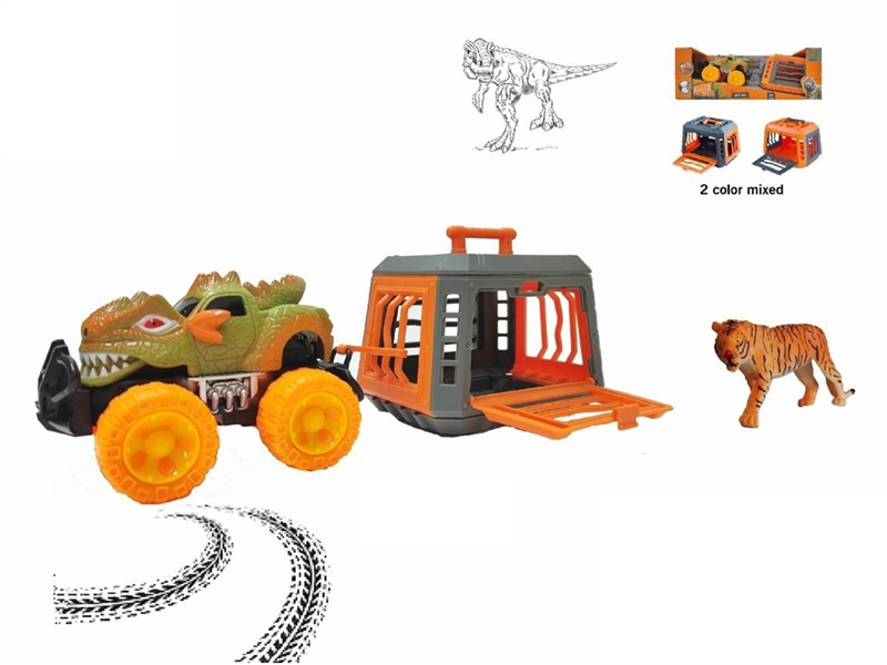 FRICTION CAR W/CAGE & TIGER - HP1219868