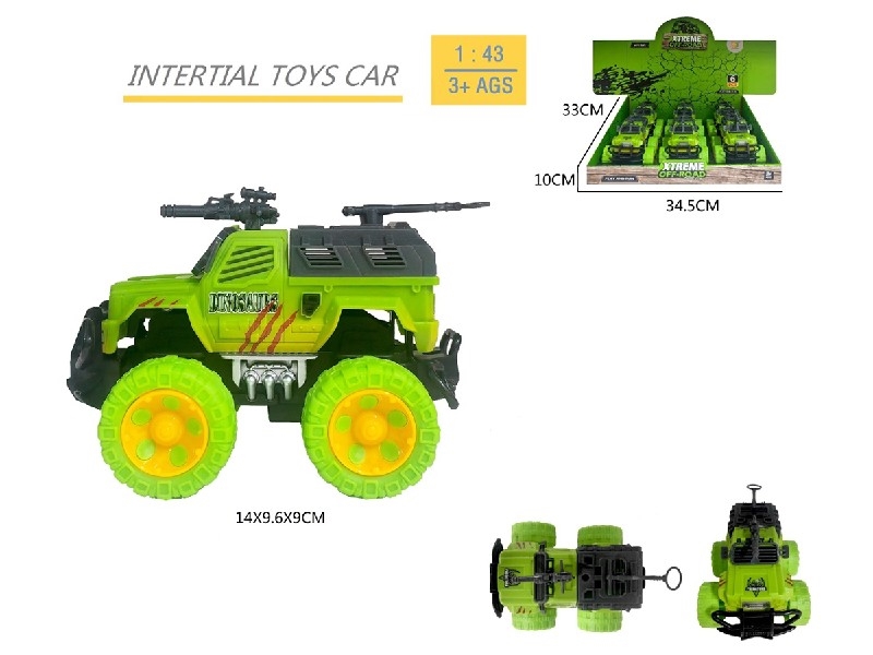 1:43 FRICTION  DINOSAUR CAR,6PCS/DISPLAY BOX - HP1219902