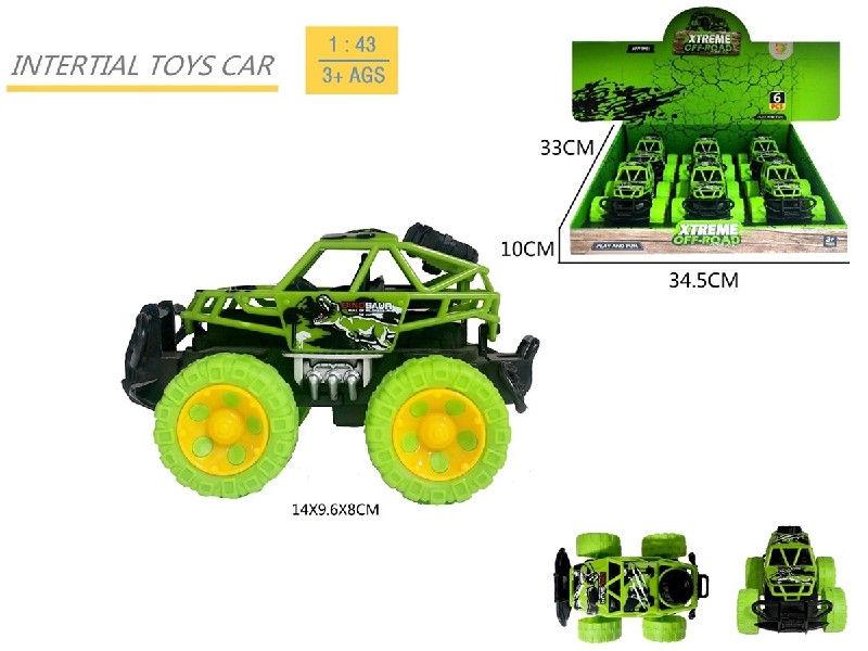 1:43 FRICTION  DINOSAUR CAR,6PCS/DISPLAY BOX - HP1219904