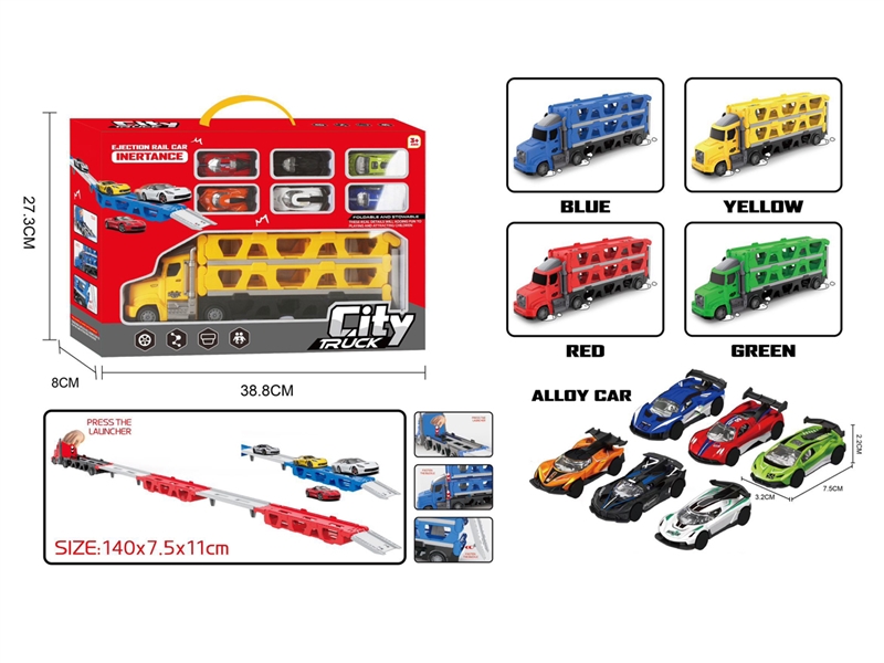 FRICTION TRUCK W/DIE-CAST CAR 6 PCS - HP1221586