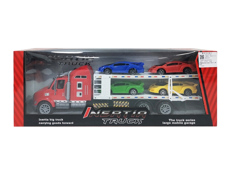FRICTION TRUCK W/FREE WAY  CAR 4PCS - HP1221593