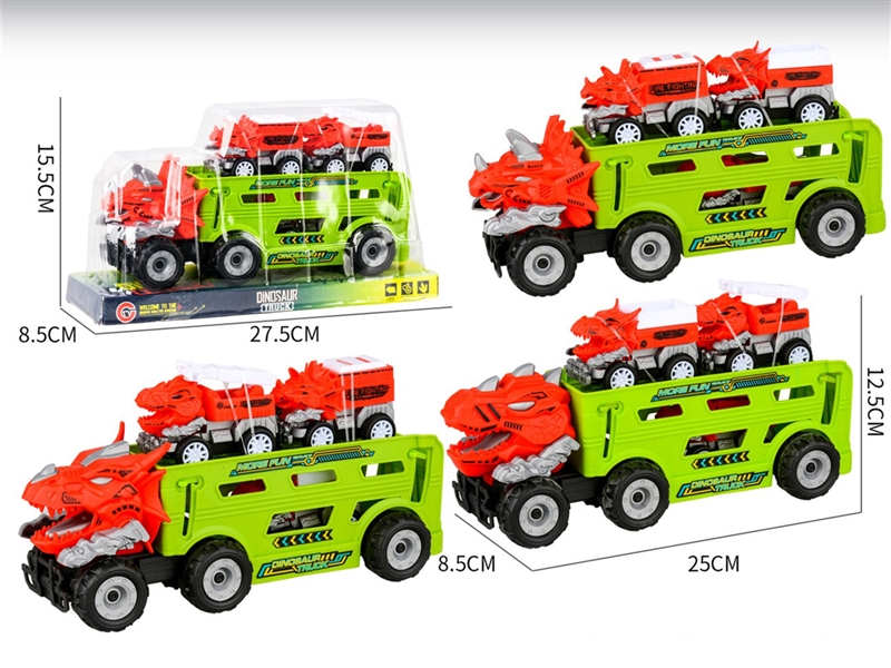 FRICTION DINOSAUR FIRE CARW/PULL BACK CAR 3PCS,3ASST - HP1221639