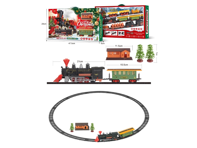 1:87 B/O RAIL CAR SET W/LIGHT & MUSIC 18PCS - HP1221771