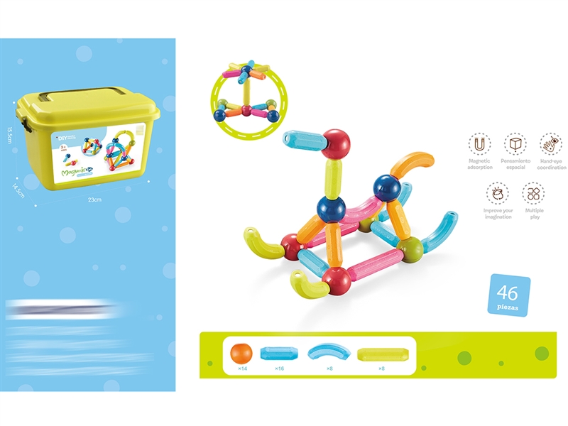 MAGNETIC BUILDING BLOCKS 46PCS - HP1221915