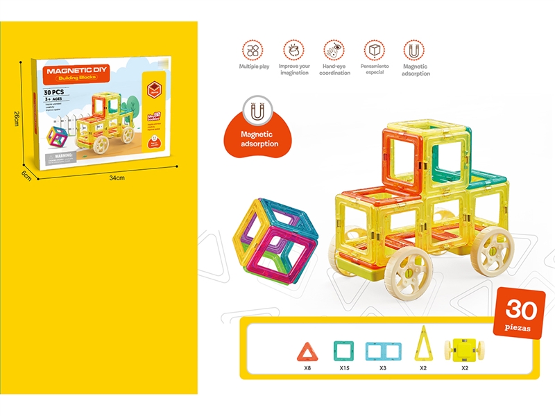 MAGNETIC BUILDING BLOCKS 30PCS - HP1221917