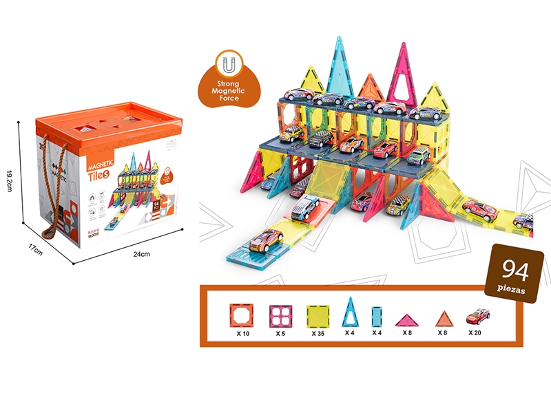 7.5CM MAGNETIC BUILDING BLOCKS 94PCS - HP1221921