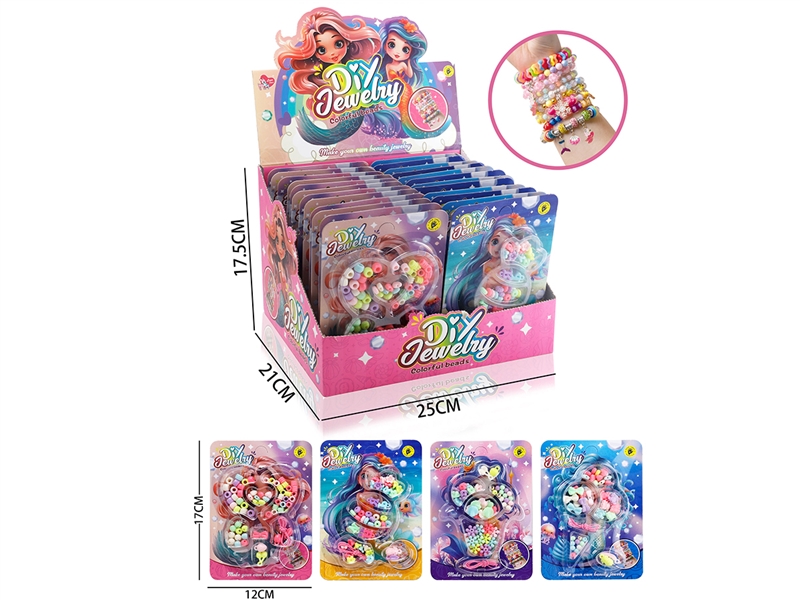 DIY CRAFT BEAD,4 ASST. 24PCS/DISPLAY BOX - HP1222026
