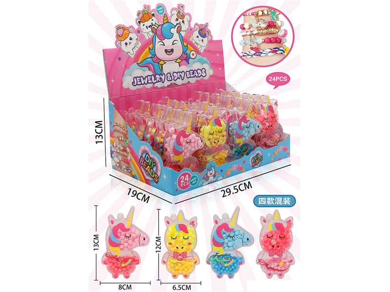DIY CRAFT BEAD, 4 ASST. 24PCS/DISPLAY BOX - HP1222029