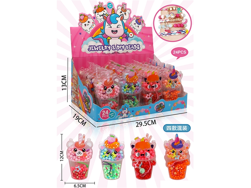 DIY CRAFT BEAD, 4 ASST. 24PCS/DISPLAY BOX - HP1222030