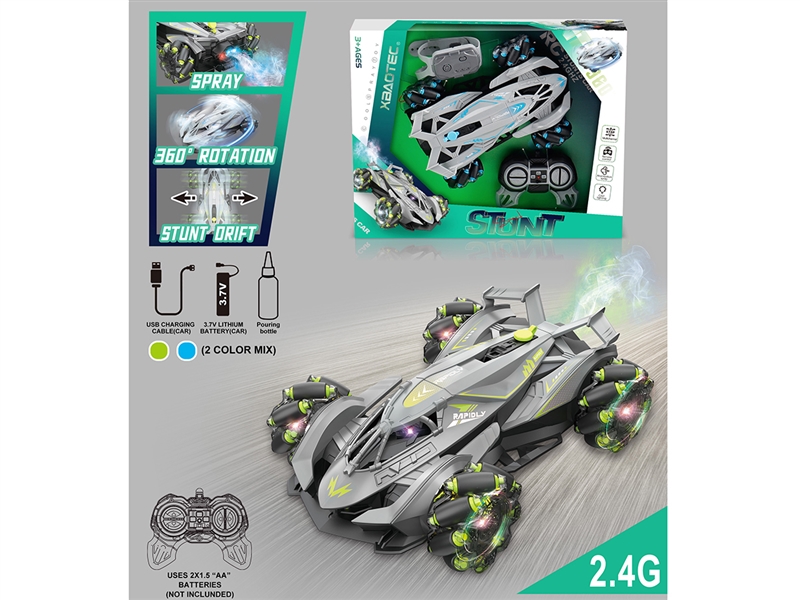 R/C STUNT CAR W/LIGHT & MUSIC & MIST SPRAY（INCLUDED BATTERY） - HP1222087