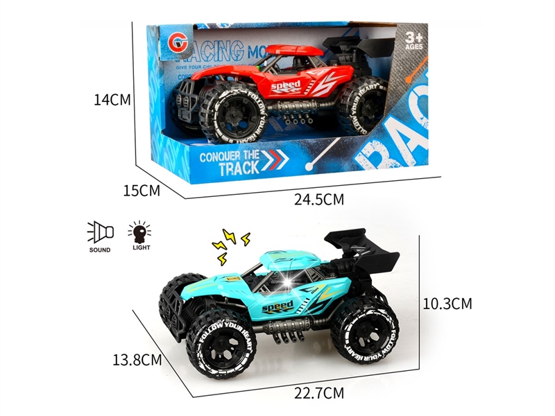 FRICTION CAR W/LIGHT & SOUND , 2COLORS - HP1222126