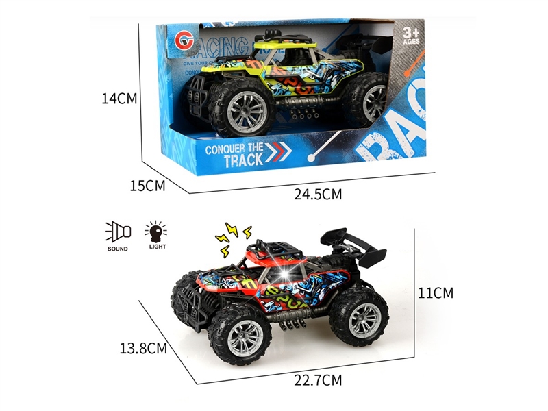 FRICTION CAR W/LIGHT & SOUND , 2COLORS - HP1222131