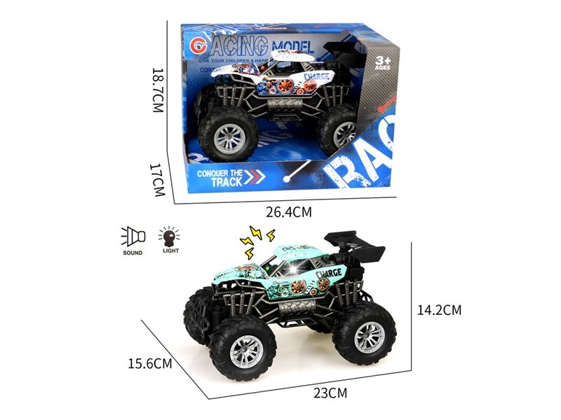 FRICTION CAR W/LIGHT & SOUND , 2COLORS - HP1222135